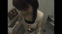 Young wife gives a in a public toilet