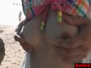 Boyish daughter of a short cut is exposed outdoors in a bikini! Feeling all over in overseas sex