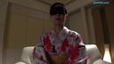 [No] A beautiful woman in a blindfolded no-pan kimono ends up orgasming with masturbation