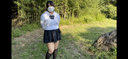 Misa-chan, 19 years old, took a last-minute outdoor photo in the uniform of the school she attended.