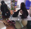 【コンビニパンチラ01】　細身、黒髪、色白制服少女に睨まれても撮り続けました