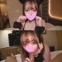 【Personal shooting】Cosplay café clerk's back job! !! Sexy Cat Ear Cos Dick Neburi!!　Miyu (19 years old)