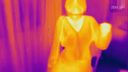 Naked in white shirt and gym clothes bloomers tickling each other (changing clothes / neck up / infrared thermography camera)
