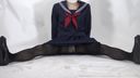 Sailor suit and black sheer pantyhose