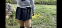 Misa-chan, 19 years old, took a last-minute outdoor photo in the uniform of the school she attended.