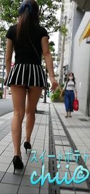 【個人撮影 昼間 野外露出】Y浜駅アナルプラグ散歩♡短過ぎる股上3cmスカート♡
