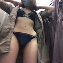 Hidden camera ★ neat beauty in the fitting room tries on a dress! Completely hidden photo of dark blue underwear!