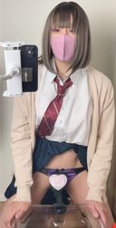 【Cross-dressing】Video of a uniformed gal shaking her hips to a fixed masturbator