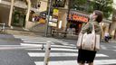 【パンチラ】【痴女】日本一の繁華街で朝キャバ痴女を◯撮、外では隙だらけな彼女に密着