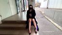 [Hentai half model training] Outdoor exposure masturbation in front of an apartment where people pass