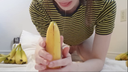 【※觀看Ogerets的注意事項】皮膚白皙的美女用香蕉自慰手淫 ♡♡♡
