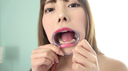 【Oral fetish】Beautiful busty actress Ran Chang's teeth, silver teeth, mouth, throat are super observed!!
