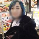 【素人・ハメ撮り】青色の髪の毛のガールズバー店員とホテルでハメ撮りSEX！Fカップ美巨乳揺らして大絶頂！！