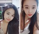 Selfie of a Chinese beauty with long black hair like an actress 2 sets 3 costumes