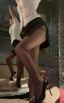 Crotch stomping in miniskirt and high heels