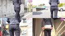 パンツスーツOLむっちりおしりにクイコミ。パンティーライン（3）