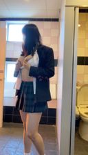 Amateur selfie, active! This is the last video of the uniform in high school! I thought no one would come in the toilet of the game center, so I lowered my pants to the knees and masturbated with a, and my aunt came in and saw me, which was the worst、、、