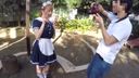 [Beautiful big maid] When I was taking a personal photo of cosplay and panchira in the park near Moena ♪, I felt something staring at W and took a beautiful busty maid vaginal shot POV! 【Extra benefits available】