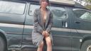 Masturbation squirting in the garden of a private house