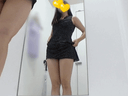 [T-back OL's fitting room] ☆ The pure white underwear and topless figure hidden in the black dress are irresistible!!