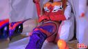 Covered in semen with semen fountain continuous shooting! masturbation with a glossy leather leotard [Asuka Evangelion]
