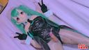 バニーガール初音ミクコスプレ男の娘のロングペニスプラグで強烈潮吹き連射オナニー