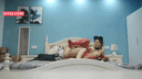 【1080P】Long legged beauty woman in sexy red underwear