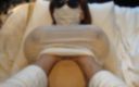 【Personal Photography】 B120 O cup beauty dressed in braless heat tech and rubbing milk with null transparent lotion and simulated SEX with intense breast shaking!