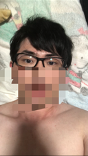 19-year-old glasses boy cums his own