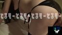 Colossal breasts K cup Saki-chan black bikini half out ♡ raw half out sex