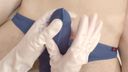 Cooking glove job with ★ first-come, first-served benefits Feel such a ♥ slippery first time from bare hands! ??