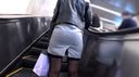 [火車面對面的潘奇拉107]☆三角區觀察記錄/膝蓋高的絲襪妹妹！！