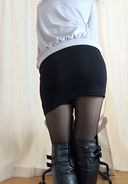 [None] M-shaped seriously masturbation with boots and erotic pantyhose