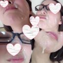 【Full HD】Bukkake!! 23-year-old model daughter 5 people 5 shots facial glasses bukkake BUKKAKE! !! 【Original】