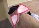 【Underwear fetish】Observe the bra ☆ Pink lace bra ♪ from front to back