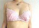 【Underwear fetish】Observe the bra intently ☆ Pink bra ♪ with a pattern from the front to the back