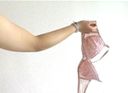 【Underwear fetish】Observe the bra intently ☆ Pink bra ♪ with a pattern from the front to the back