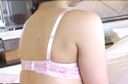 【Underwear fetish】Pink bra with small area for big