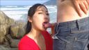 (None) Outdoor removal of a black-haired beauty (facial cumshot & in the mouth)