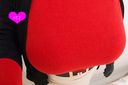 [N cup] Clothed huge breasts I grabbed big soft "gugged" ♪ with bright red knit