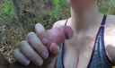 Semen large amount bukkake with outdoor & in the middle of the day! The huge breasts of the big areola are too erotic!