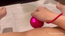 [Amateur masturbation video] #2 When I was doing super splash masturbation while putting in the inner ball in the vaginal training ♡ comic café, the phone rang ... [Episode 4 completed]