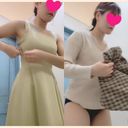 [Fitting room / small camera peeping] Hidden photo of a beautiful woman who looks good in autumn color check dress (mp4)