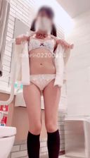 【Shot alone】After taking a walk outside, I went into the bathroom of a department store and masturbated in my underwear. I used my toys and finally took off my pants, put on my uniform, and flipped up my skirt. I came home with no panties