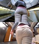 [Big ass OL's panty line] Tight pants are being slid down ☆ There is a meat thick milk butt !!