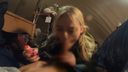 【Foreigner】Cute blonde big breasts beauty with a smile. POV in a tent during a camping date.