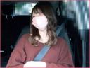 Beautiful busty college girl in the car**. God looks cousin's pure white panties / upside down shooting [Panchira / Breast chiller]