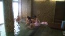 【Hot Spring】Innocent female students are very excited in mixed bathing. Bubbled and body wash play &.