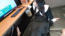 22-year-old OL Ami-chan's Internet café smells socks and gives a footjob