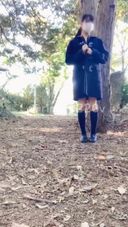 [It's a selfie for 2nd year ♡ students at a private school! ] The contents of the coat are only underwear, I masturbated with a toy with a coat gabber, and at the end, I took off my underwear and turned to the car where the car was passing naked and did a coat gabber.